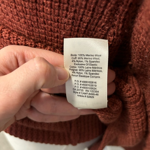 Aritzia Wilfred Free Bianca Dress Sweater Dress Size XXS Rust Red Merino Wool - Picture 12 of 14